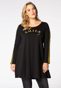 Tunic wide bottom Smile - black - #1