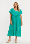 Kleid swing mit rüschen soft cotton - Grün