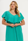 Kleid swing mit rüschen soft cotton - Grün