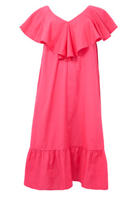 Dress swing ruffles SOFT COTTON - pink - #1