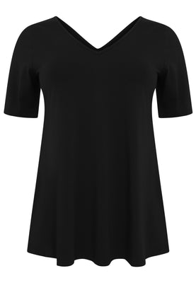 Tunic V flare COTTON - black  - #4