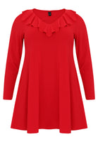 Tunic wide bottom frilled DOLCE - red  - #2