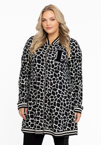 Cardi Jacket wide bottom GIRAFFE - black - #1