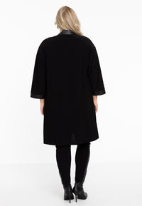 Cardigan with faux leather DOLCE - black - #3