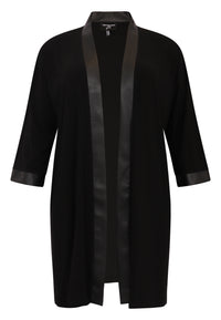 Cardigan with faux leather DOLCE - black - #4