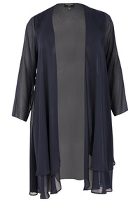 Cardigan long double front VOILE - blue - #4