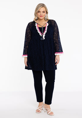 Tunic pom-pom LACE - blue - #2