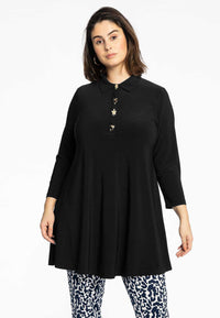Tunic wide bottom buttons DOLCE - black - #1