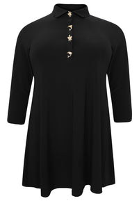 Tunic wide bottom buttons DOLCE - black - #4