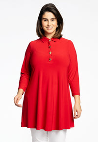 Tunic wide bottom buttons DOLCE - red - #1