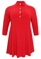 Tunic wide bottom buttons DOLCE - red  - #4