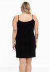 Slip dress spaghetti straps - black