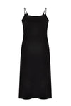 Slip dress midi spaghetti straps - black 