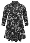 Tunic wide bottom collar MASK - black - #4