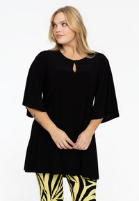 Tunic wide bottom slit DOLCE - black - #1