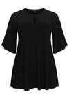 Tunic wide bottom slit DOLCE - black - #4