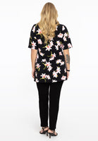 Tunic flare HIBISCUS - black  - #3