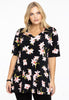 Tunic flare HIBISCUS - black 