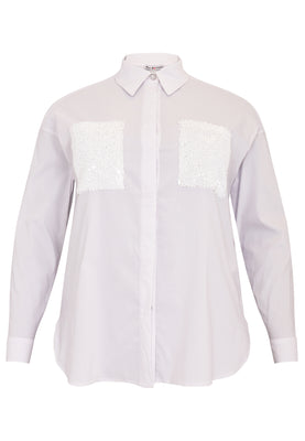 Blouse sequins - white  - #4