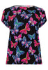 Shirt wide BUTTERFLIES - black  - #4