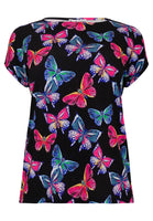 Shirt wide BUTTERFLIES - black  - #4