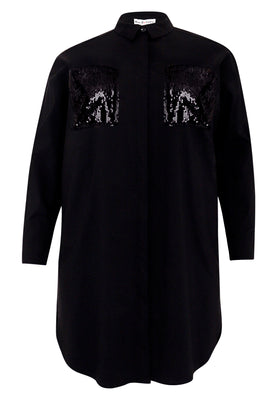 Blouse-dress sequins - black  - #4