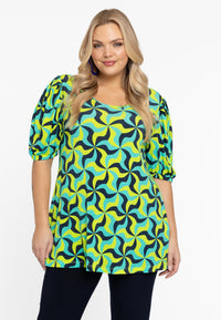 Tunic flare ESTELLE - turquoise - #1