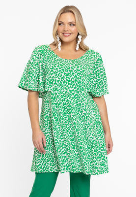 Tunic wide bottom GREEN LEO - green  - #1