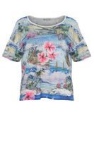 Shirt wide tropical - blue - #1