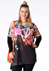 Shirt wide graffiti - black - #1