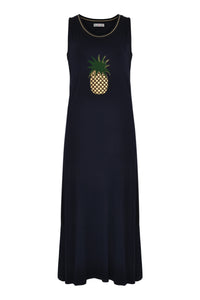 Dress-singlet long pineapple - blue - #4