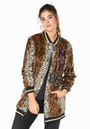 Jacket baseball leopard - brown