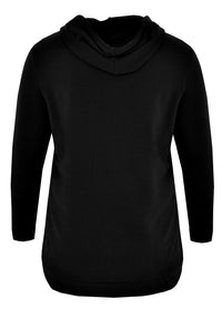 Sweater hooded Close to - black - #3