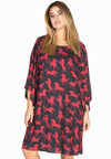 Dress wide sleeves HORSES - black