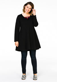 Tunic wide bot bow INTERLOCK - black - #2