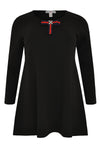 Tunic wide bot bow INTERLOCK - black - #4
