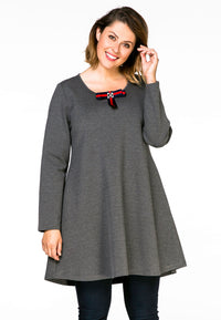 Tunic wide bot bow INTERLOCK - grey - #1