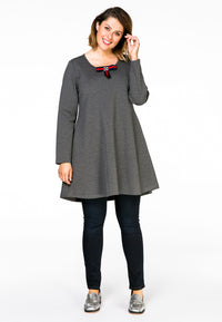 Tunic wide bot bow INTERLOCK - grey - #2
