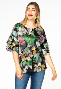 Blouse wide frilled sleeve STACY - multi - #1