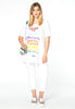 Tunic wide bottom TEXT - white  - #2