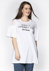 Tunic wide bottom frilled sleeve - white - #1