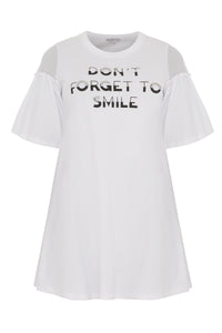 Tunic wide bottom frilled sleeve - white - #4