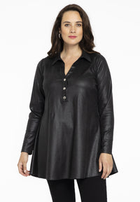Tunic wide bottom FAKE SUEDE - black - #1