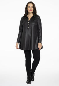 Tunic wide bottom FAKE SUEDE - black - #2