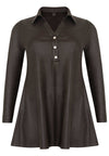 Tunic wide bottom FAKE SUEDE - black - #4