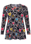 Tunic flare HEARTS - black - #4