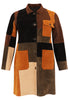 Blouse-jacket suede patchwork - brown - #3