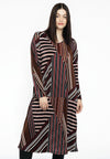 Dress plissé STRIPES - black 