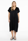 Dress kaftan V-neck - black 