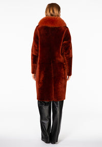 Coat lammy fur collar - orange - #3